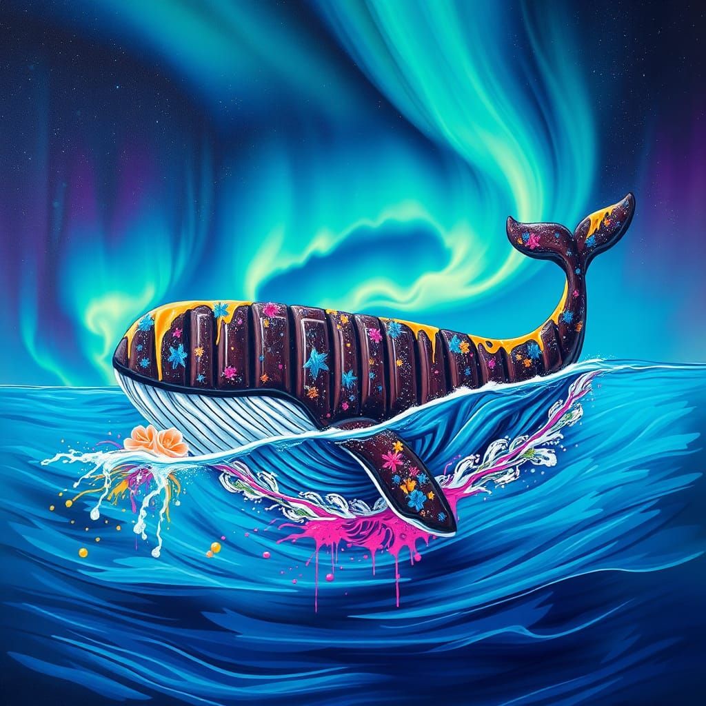 Surreal Whale Chocolate Bar in Neon Ocean
