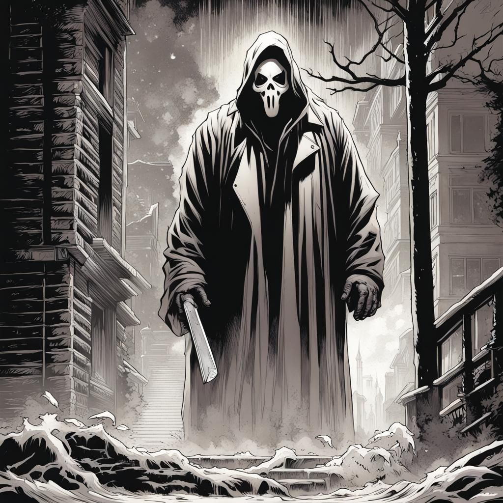Ghostface in Comic Book Art Style