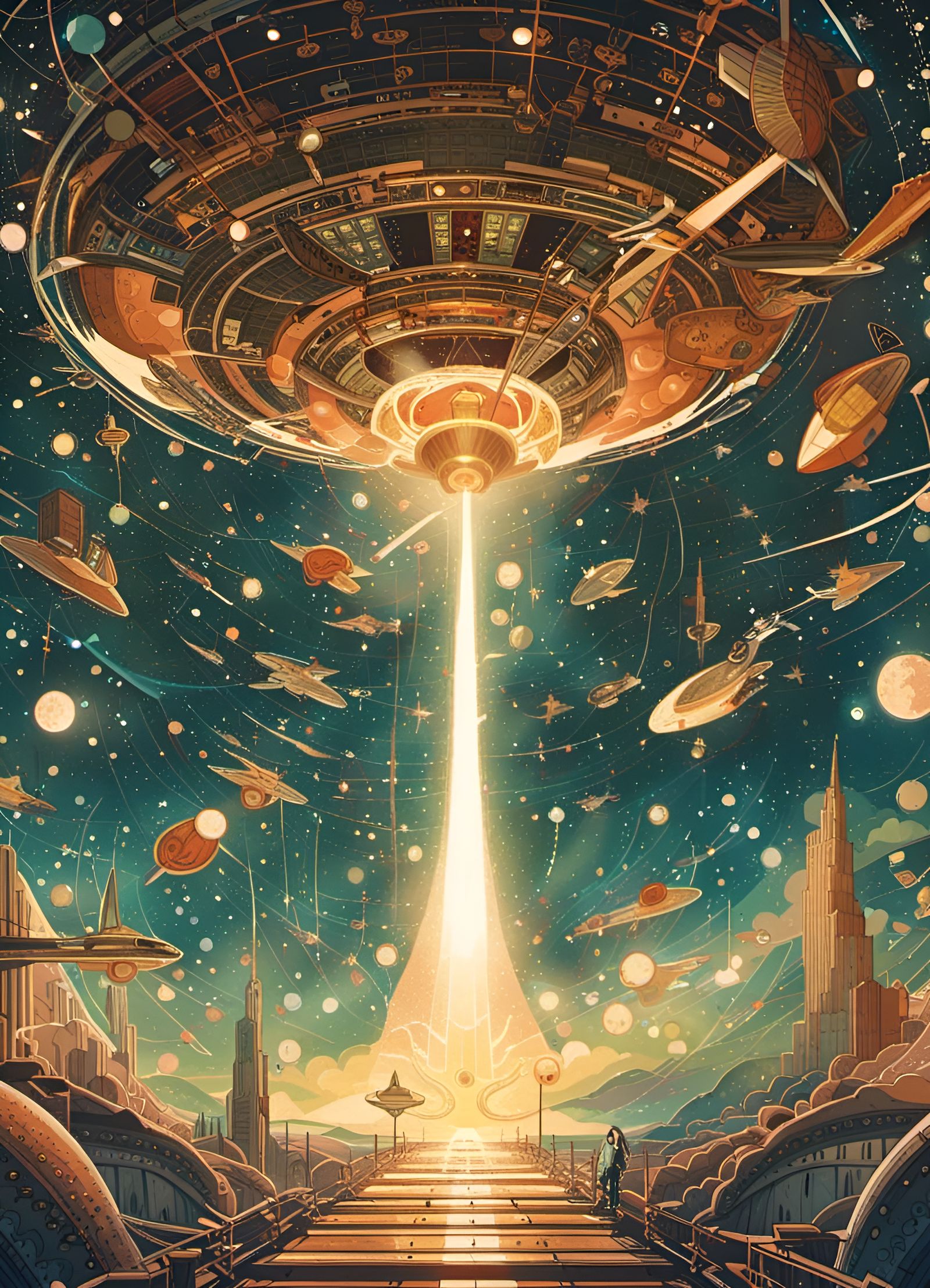 Lightspeed Starship Vista in Surreal Style