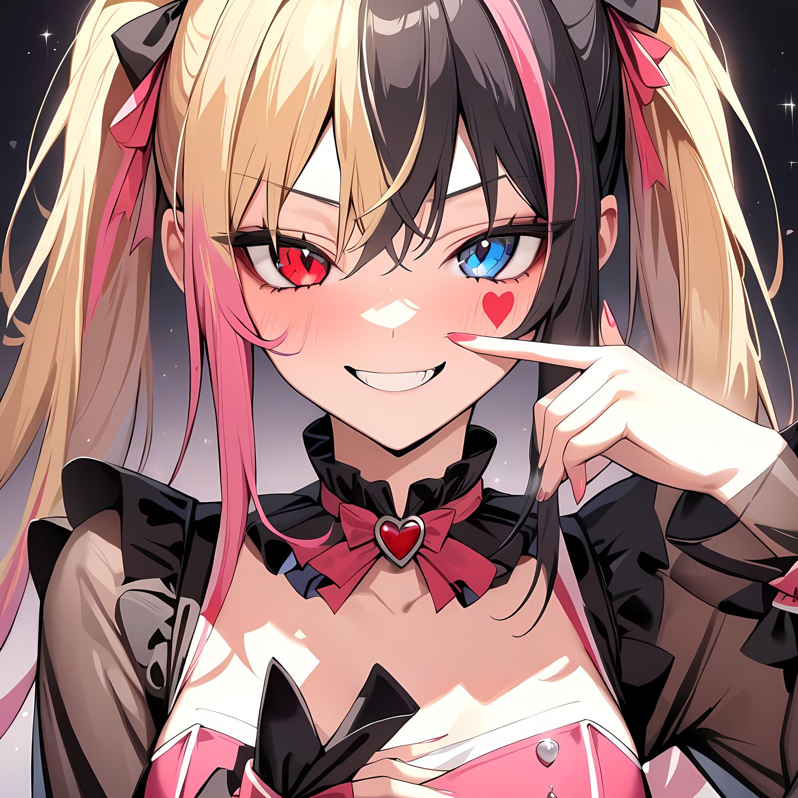 Idol Idol with Multicolored Hair and Sparkling Eyes