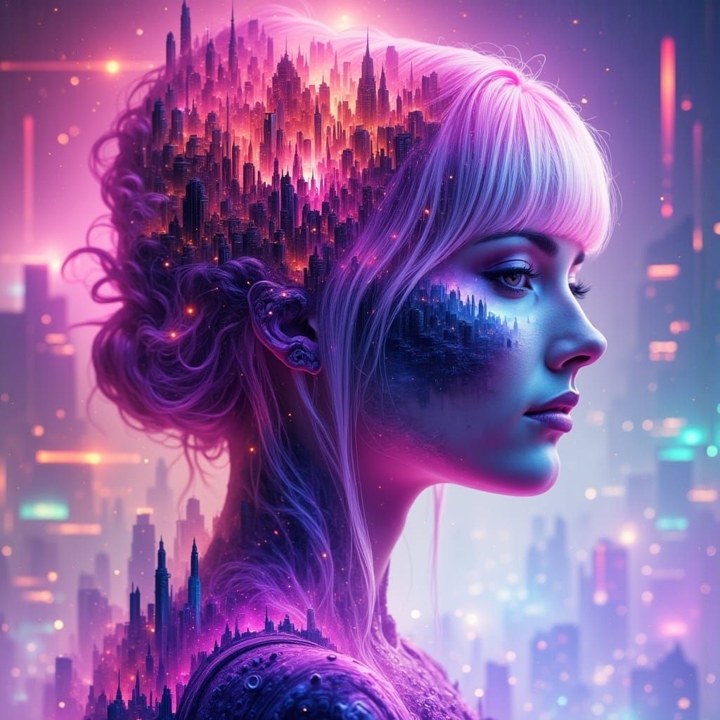 Abstract Surreal Woman in Dreamcore Fairycore Style