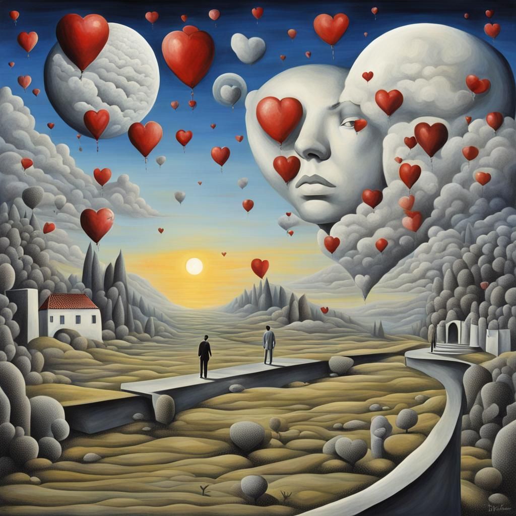 Surreal Image of Infatuation and Love