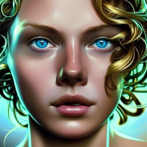 Blonde Woman Portrait with Dynamic Lighting