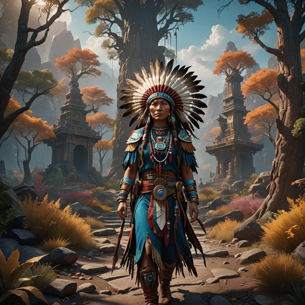 Native American Blessing in Detailed Matte Painting