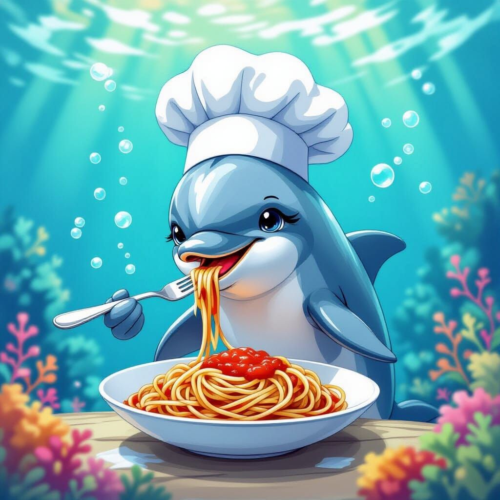 Dolphin Chef's Whimsical Spaghetti Feast