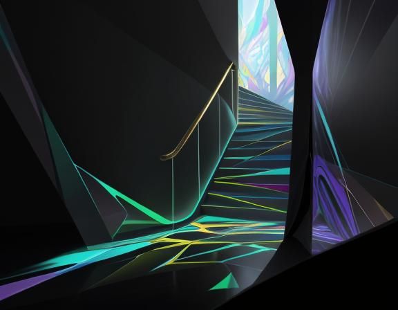 Surreal Light Doorway Painting in Triadic Colors