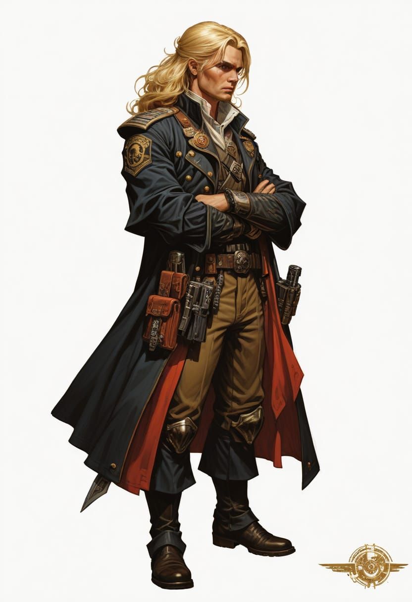 Sci-Fi Ship Captain Illustration in Fantasy Art Style