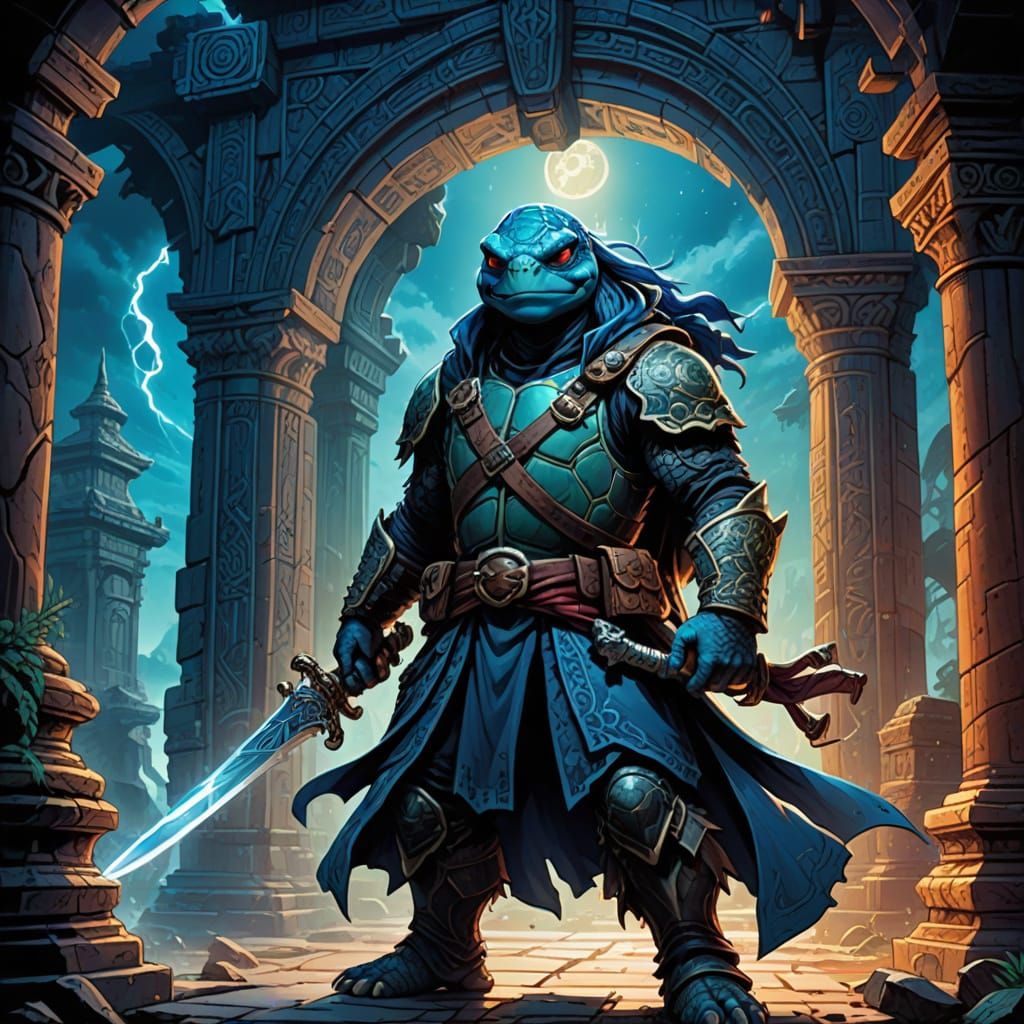 Mystical Temple Explorer, Inspired by Comic Book Art