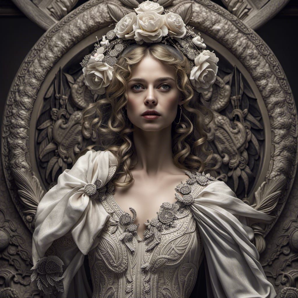 Hyperrealistic Portrait of Muse Clio in Sharp Focus