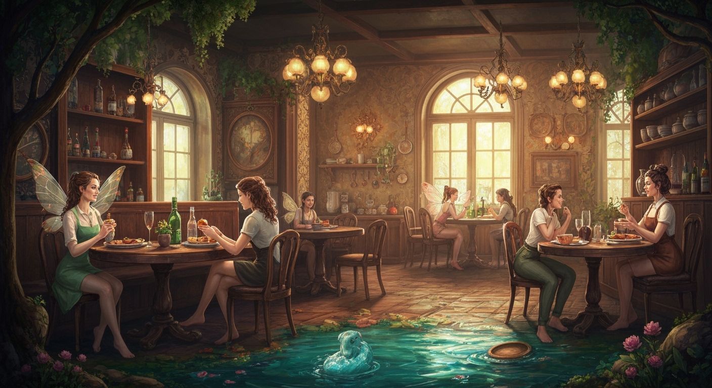 Mystical Cosy Cafe with Fairy Patrons
