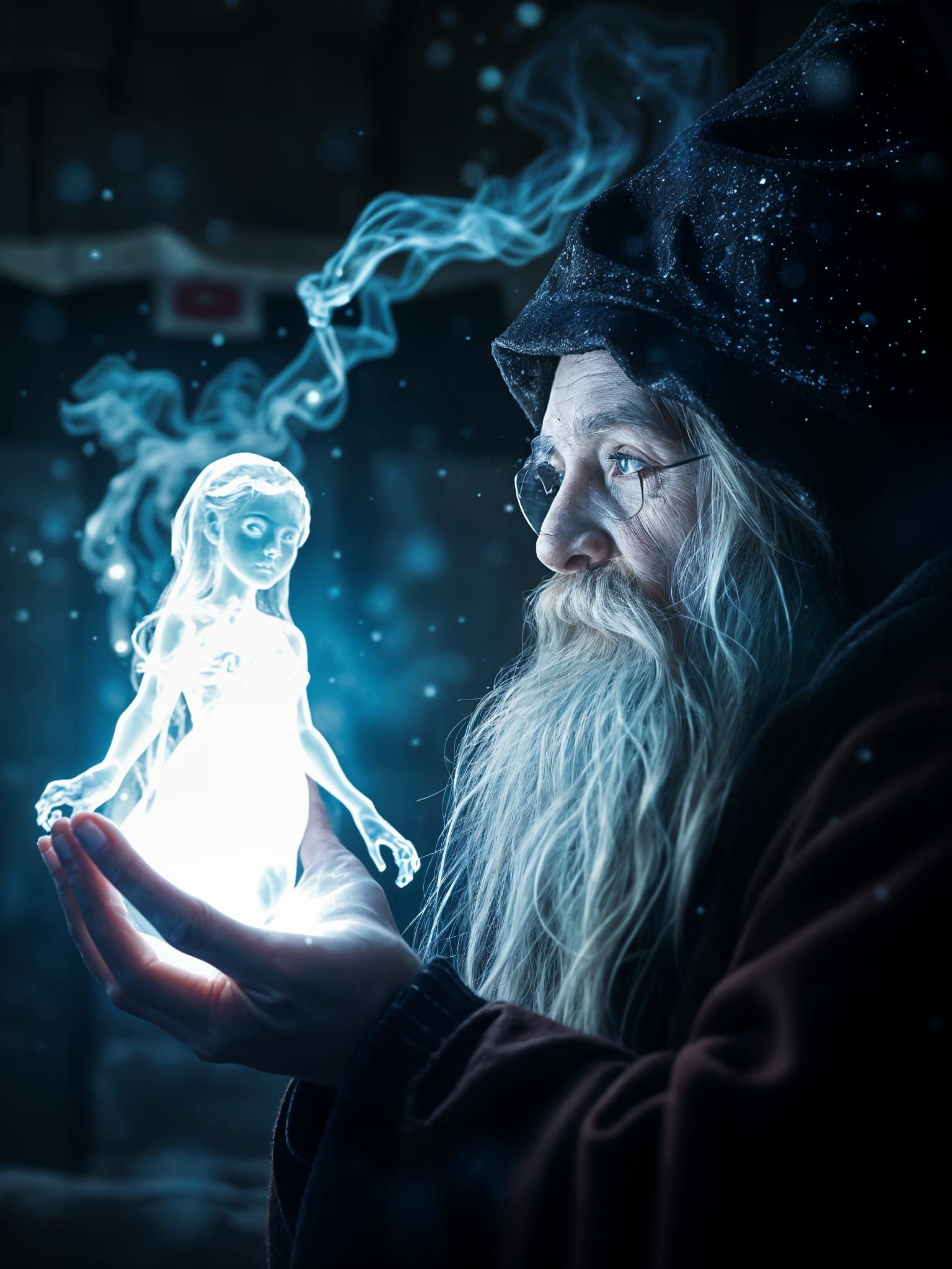 Magical Light Beam Creates Fairy in Wizard Tower