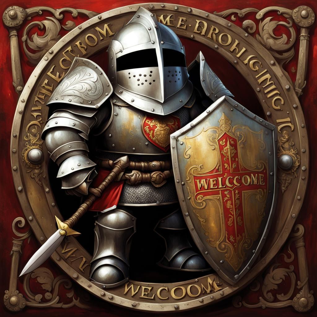 Cartoon Knight Welcomes You