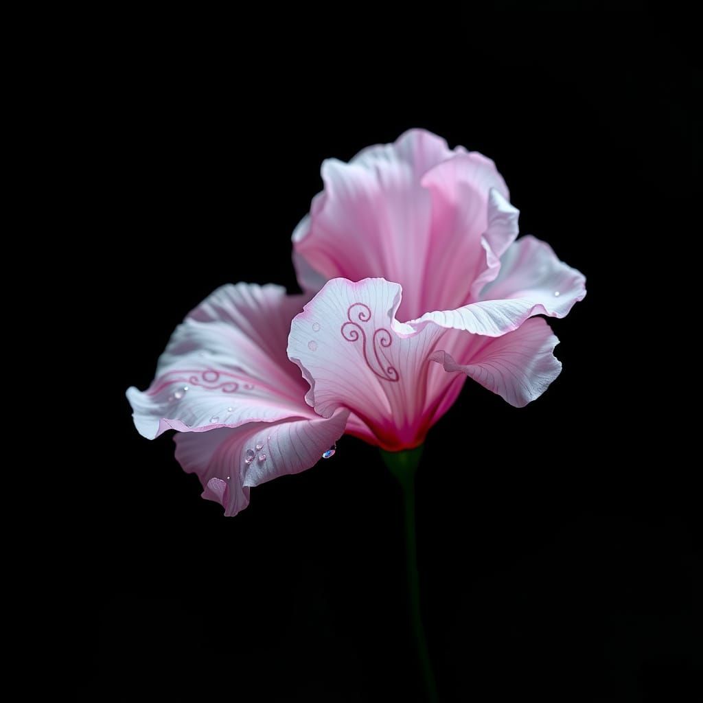 Solitary Flower in Lunar Light: Fantasy Concept Art