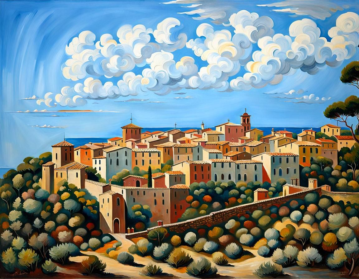 Capoliveri, Isola d'Elba: Oil Painting on Linen