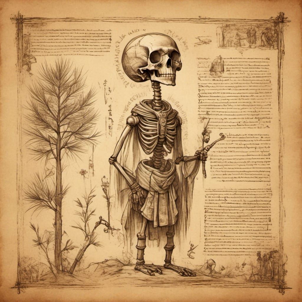 Ancient Papyrus in Savant Sketch Style