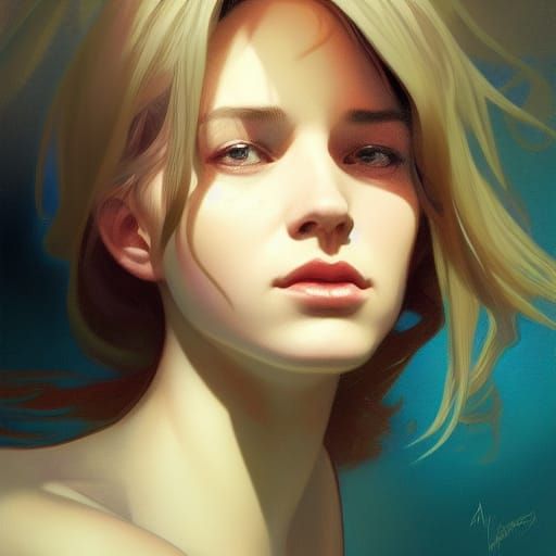 Detailed Portrait of Charlie Bean in Art Nouveau Style