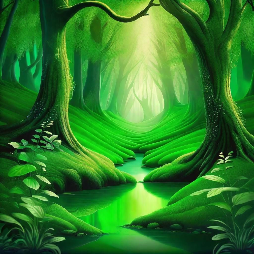 Enchanted Green Fairy Forest