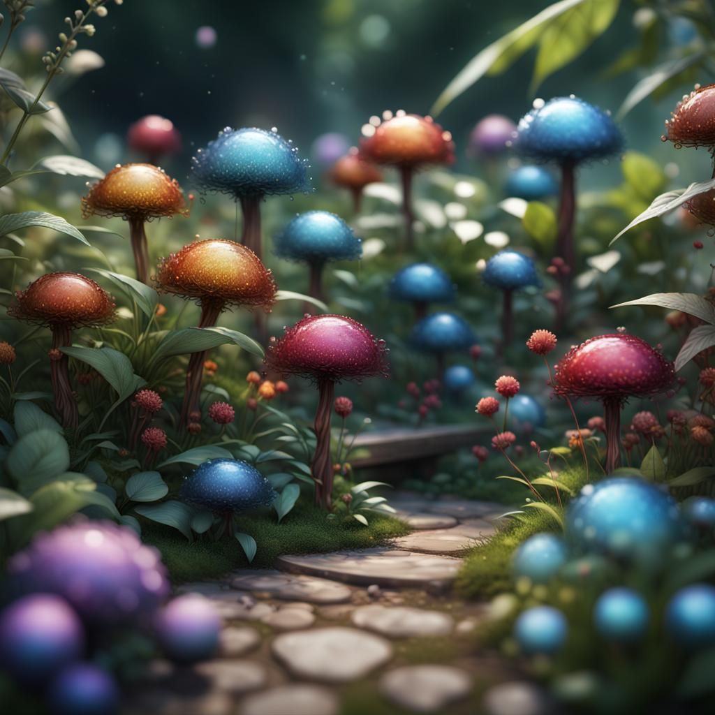 Candy mushroom garden.