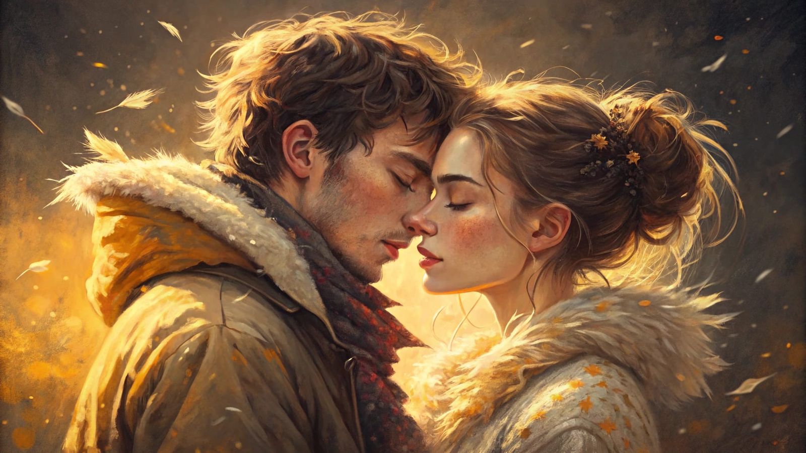 Romantic Embrace in Warm Golden Light
