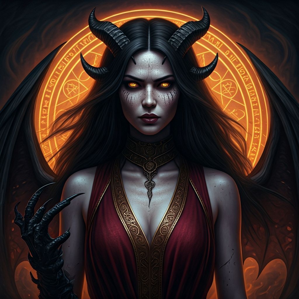 Dark Sorceress with Reptilian Eyes, in Gothic Style