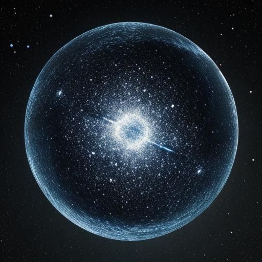 Night Sky in Snowball: Hyperrealistic Mystical Scene