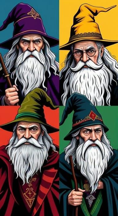 Wizards in Pop Art Style: Elminster, Gandalf & More