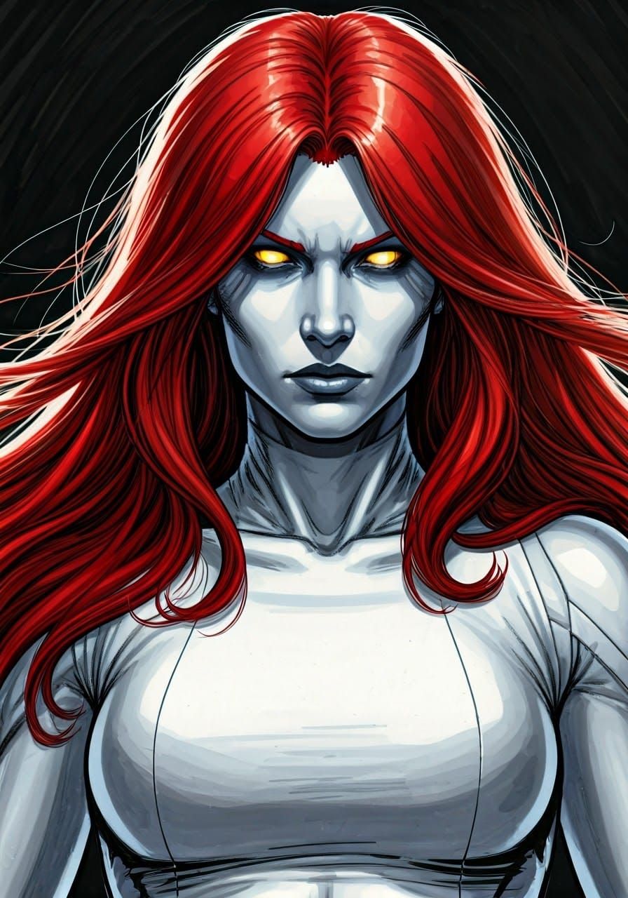 Mystique in Gritty Graphic Novel Style