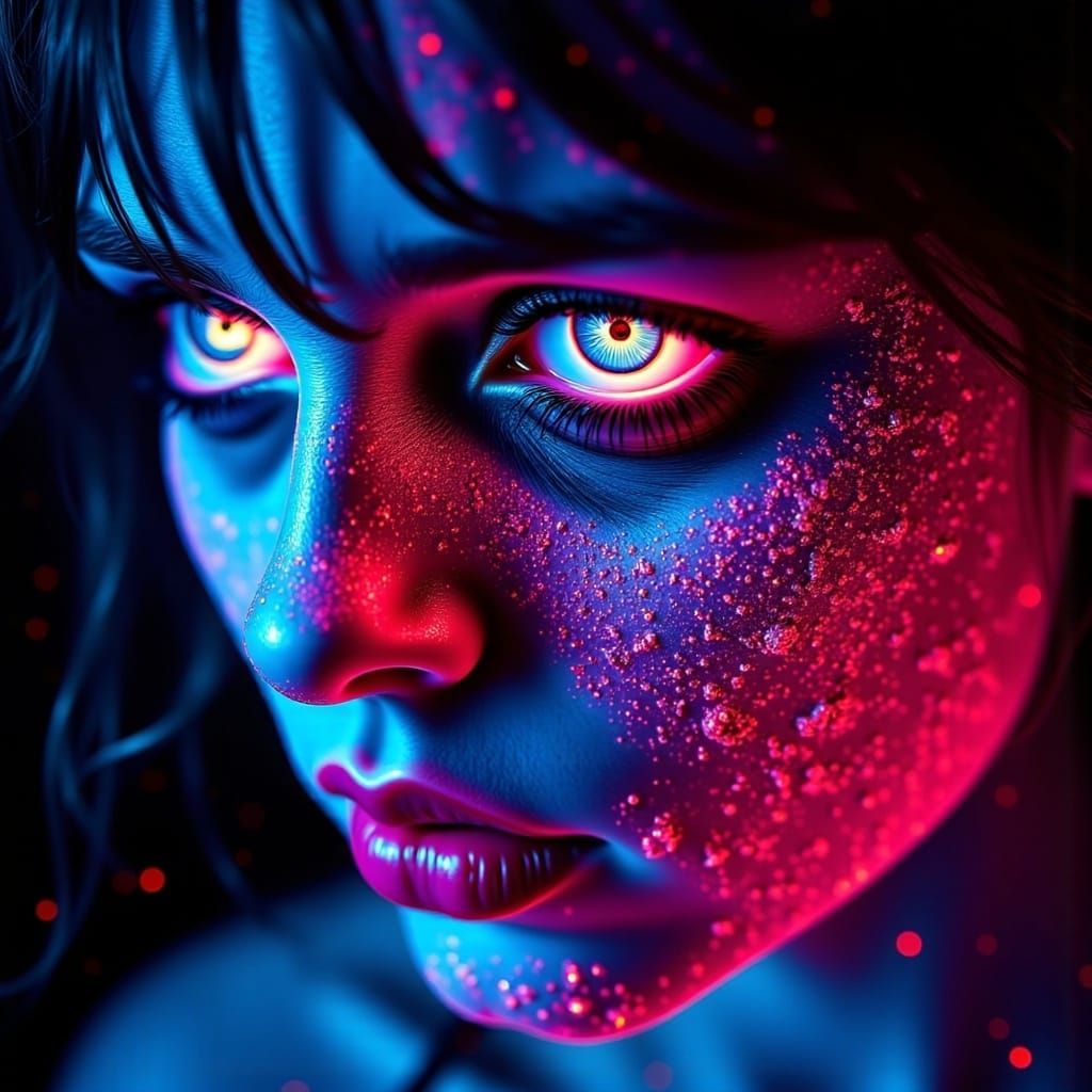 Glowing Roses in Intricate Lace Patterns