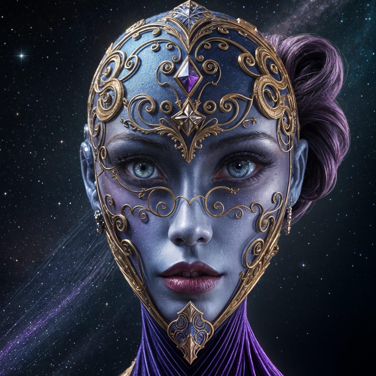 Android Mask in Space: Digital Art