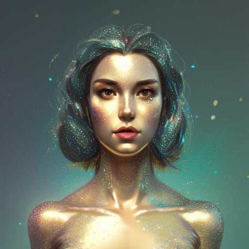 Glittering Portrait in Hyperdetailed Digital Art Style