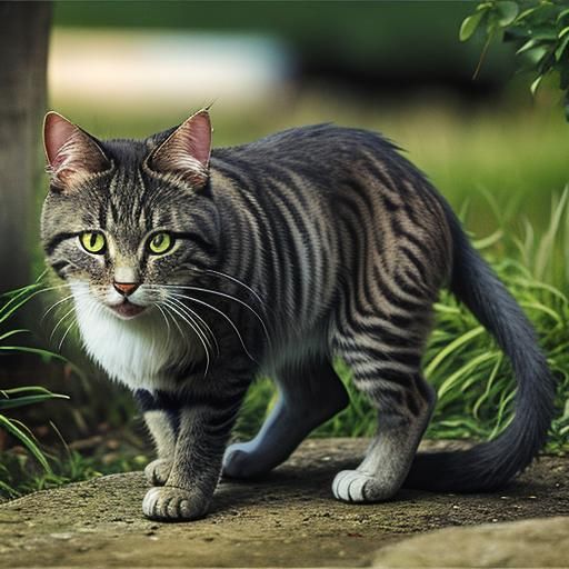 Feral Tabby Cat Portrait