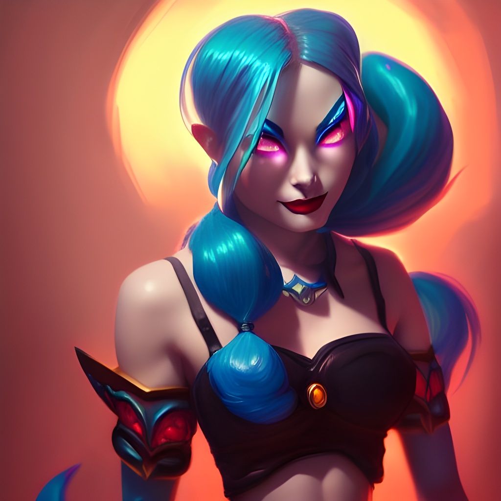 Jinx from Arcane: League of Legends Digital Portrait