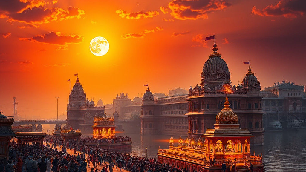 Sacred Allahabad Confluence at Golden Hour