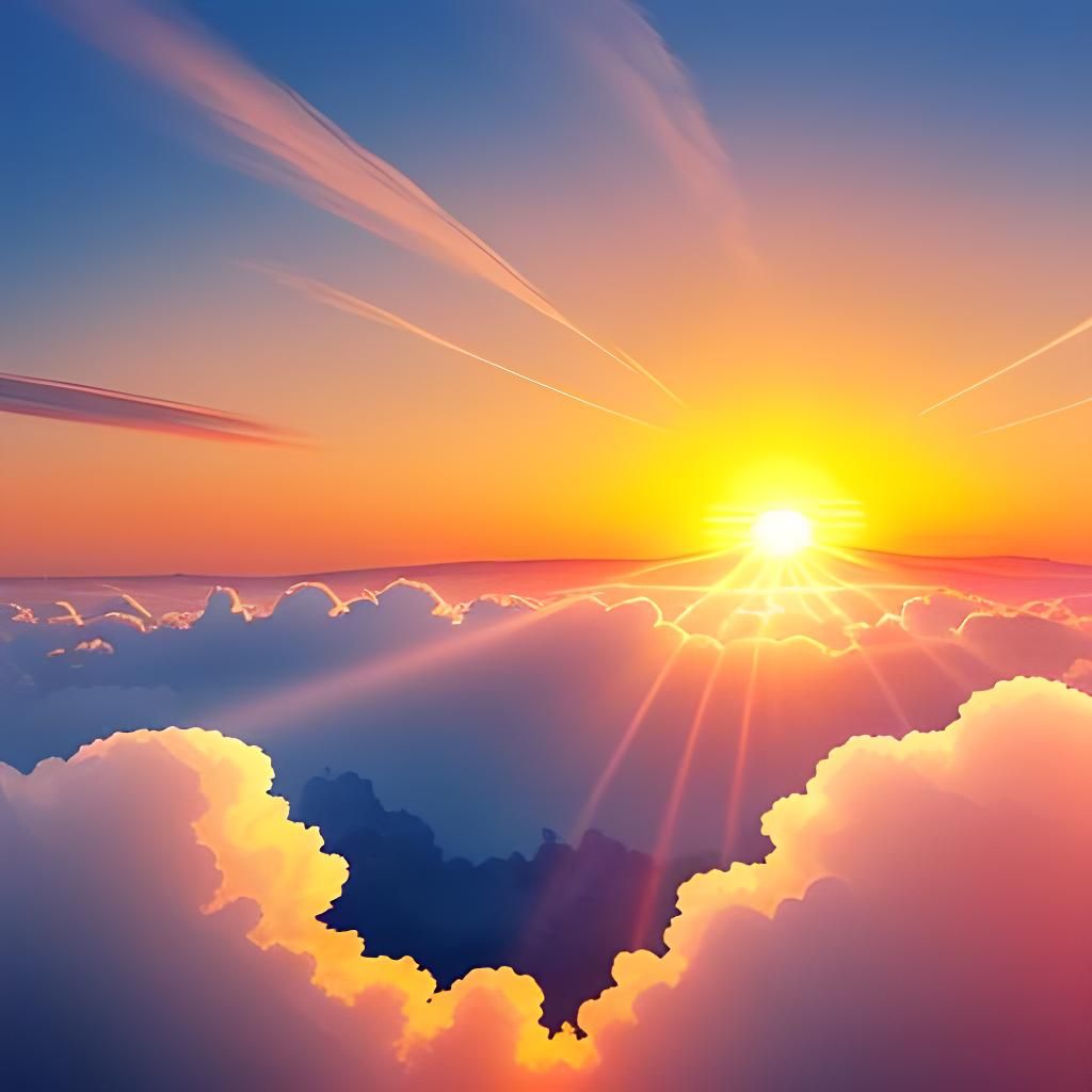 Beautiful Sunrise with Blazing White Sun