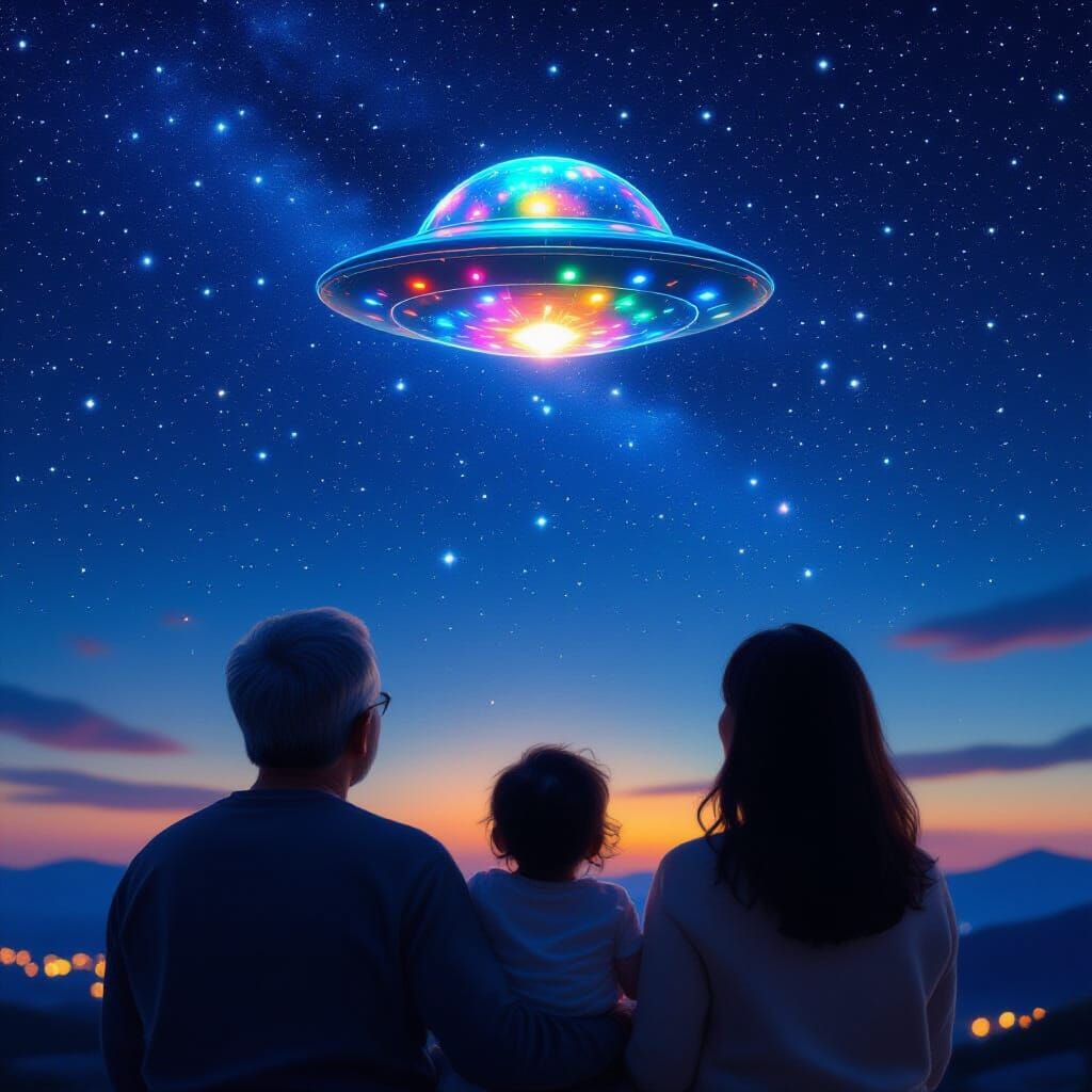 Nostalgic Aerograph: Father, Daughter, and UFO