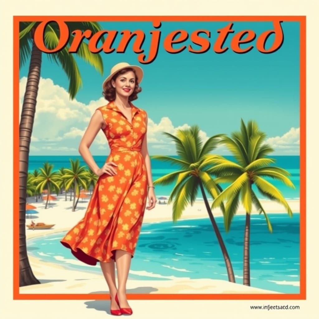 Aruba Travel Poster in Vintage Art Deco Style