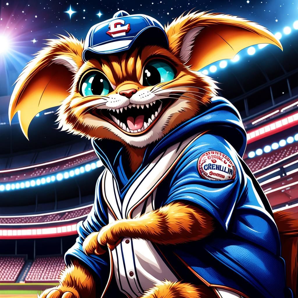 Creepy Cute Alien Gremlin at Baseball Game