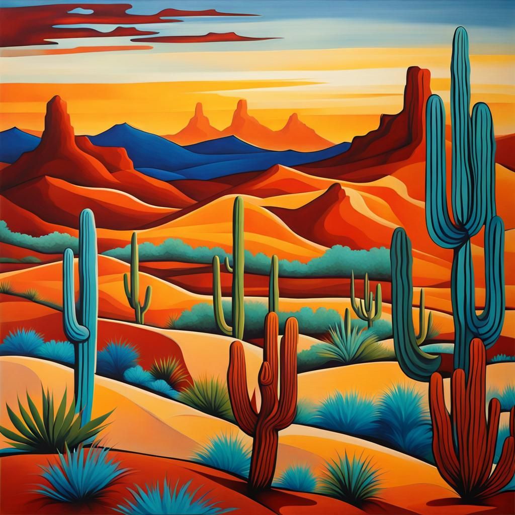 Abstract Southwestern Landscape Mural Art