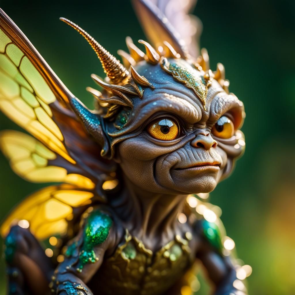 Grumpy Fairy-Goblin Clings to Finger: Macro Photography