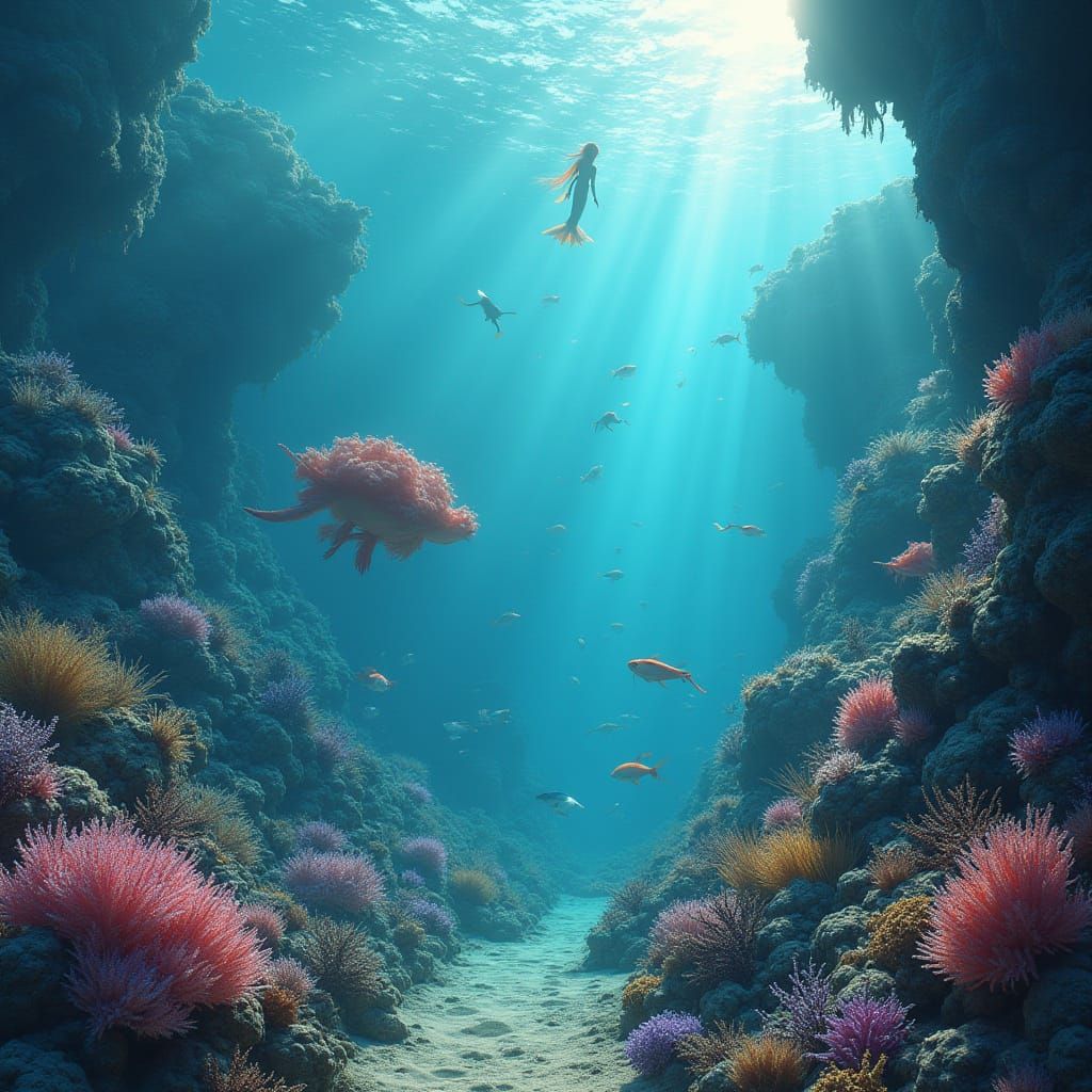 Enchanted Underwater Realm in Vibrant Hues