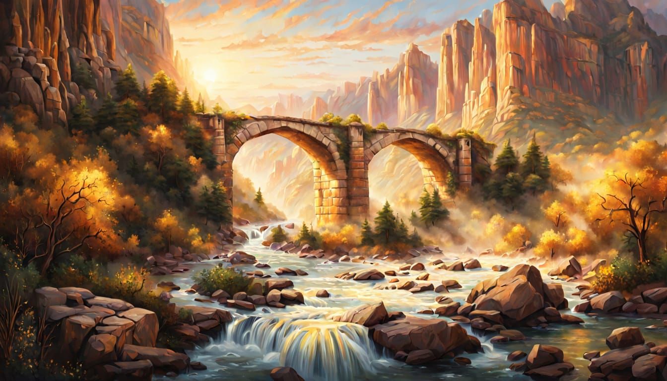 Antique brick bridge