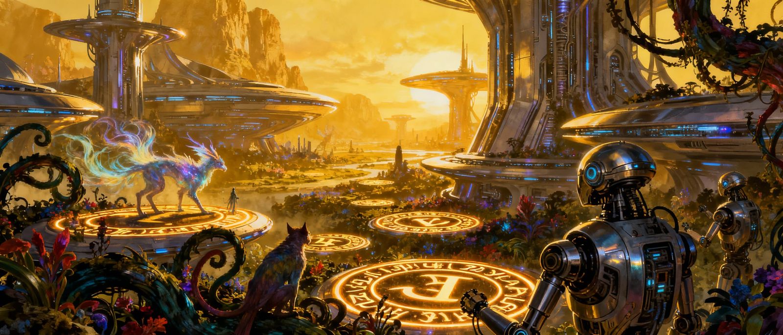 Fantasy Meets Future: Magical Realm Fused with Tech