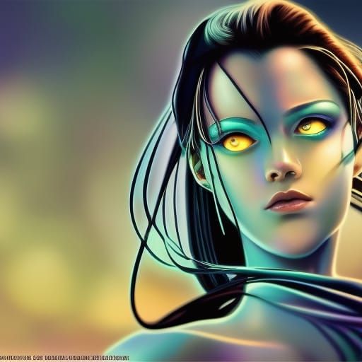 Anime Terminatrix in Studio Ghibli Style