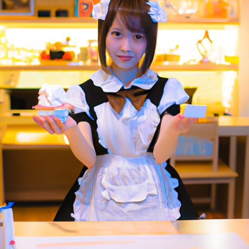 Anime Japanese Maid Cafe Illustration