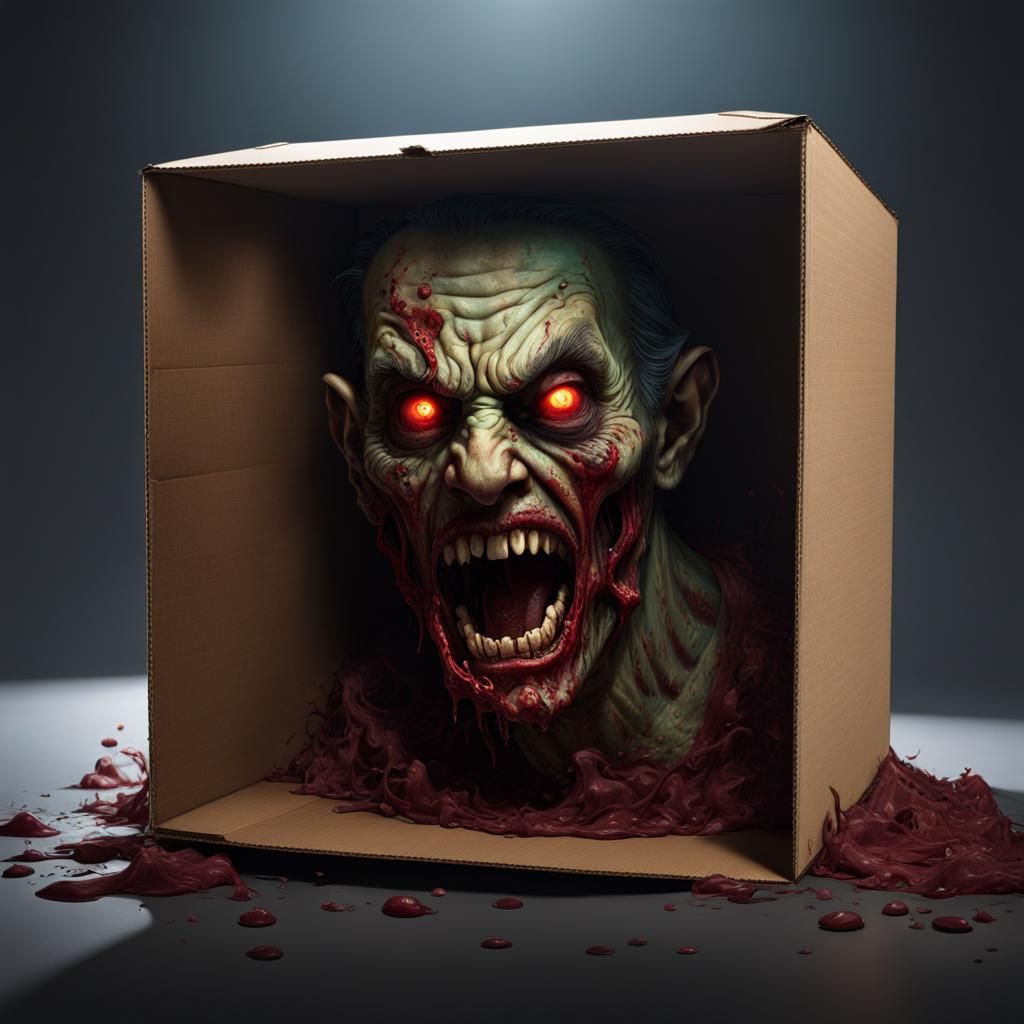 Zombified Face Rising: Horror Concept Art Portrait