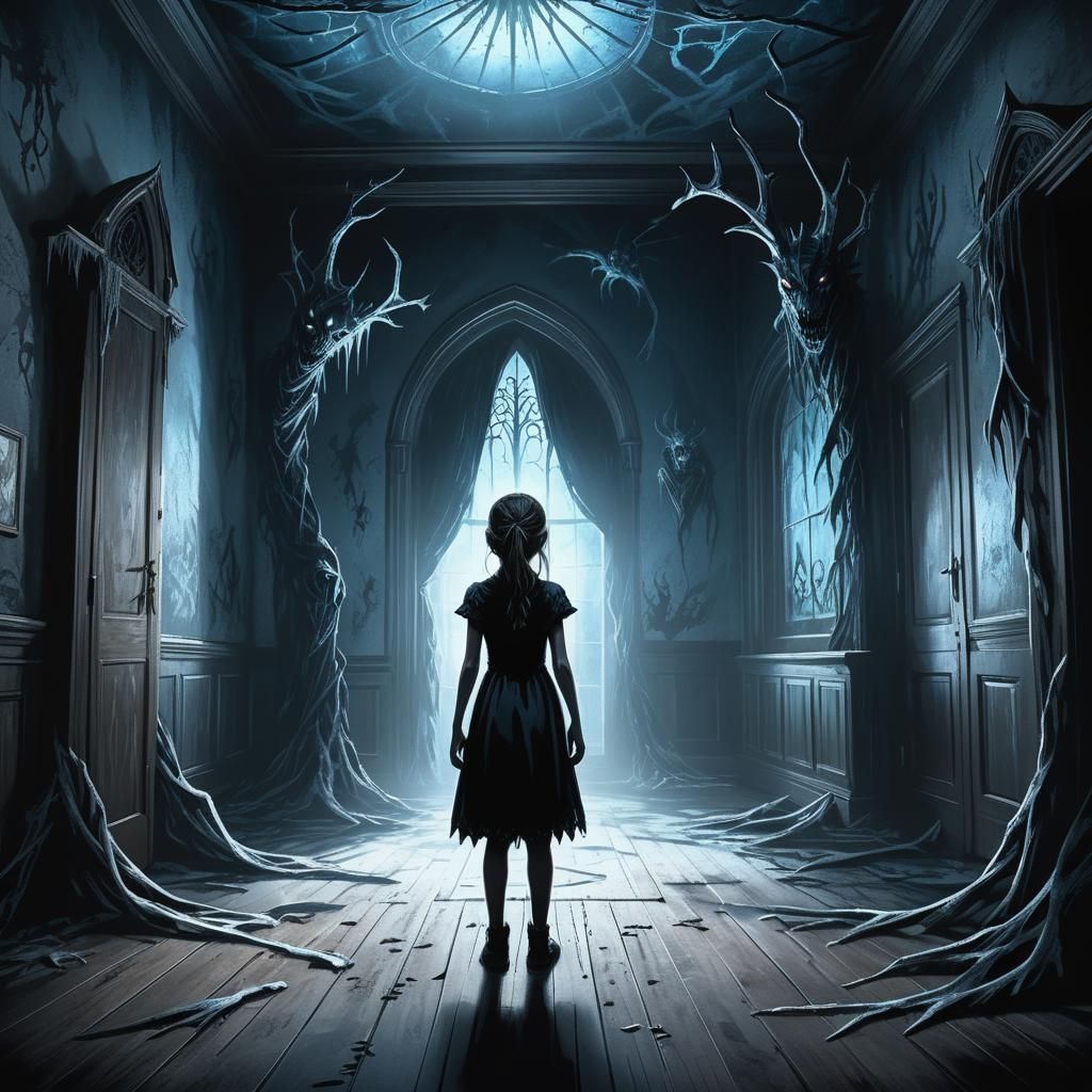 Eerie Creatures Emerge in Gothic Horror Drawing