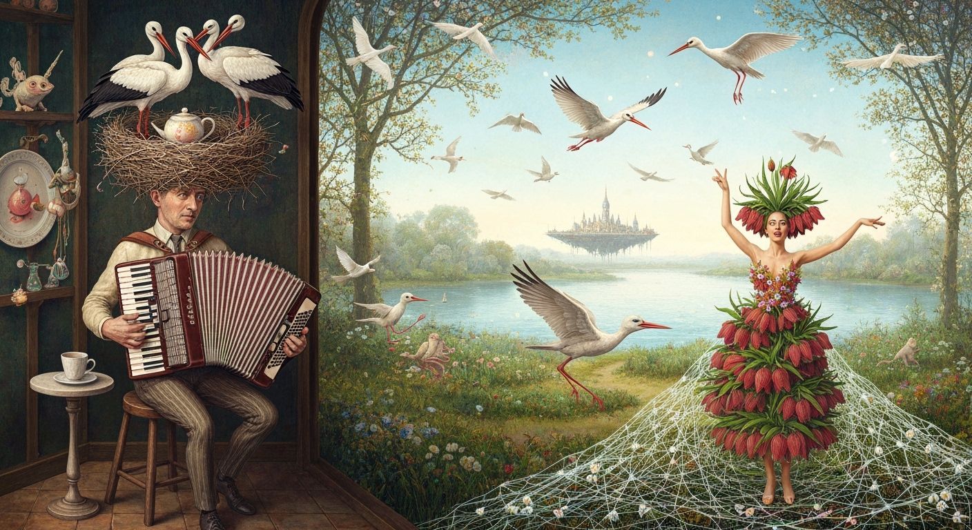 Accordionist's Galaxy Cafe Performance: A Surreal Utopia