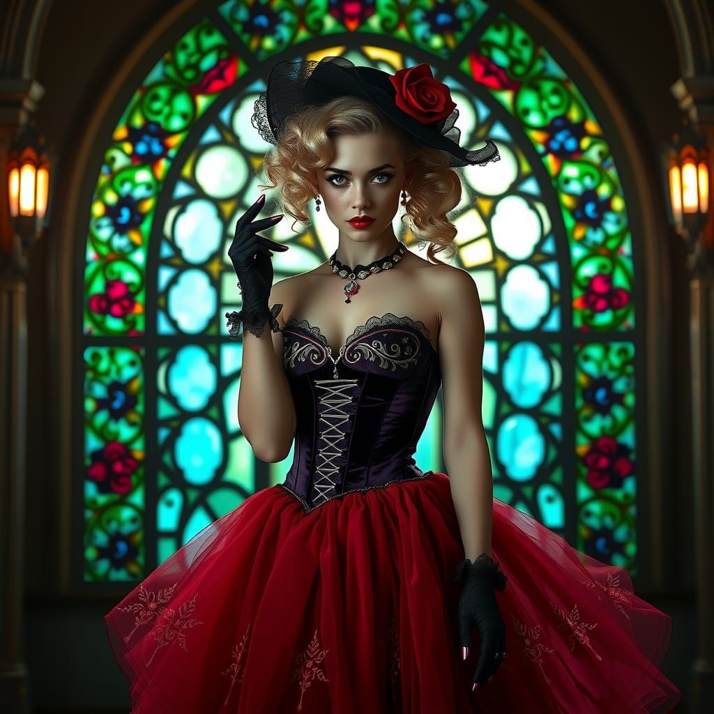 Ethereal Ballerina in Gothic Splendor