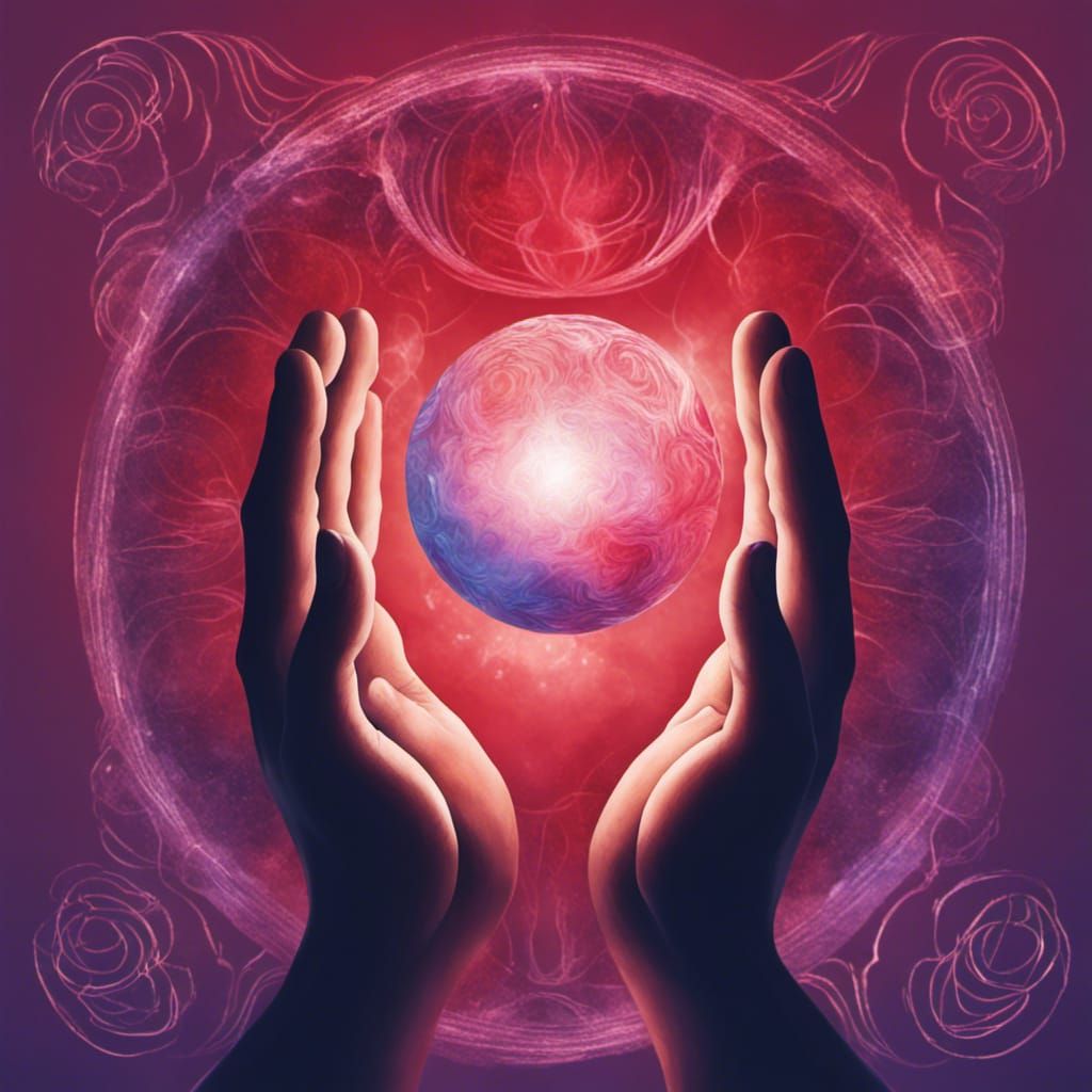 Cupped Hands Nurturing a Glowing Heart of Light