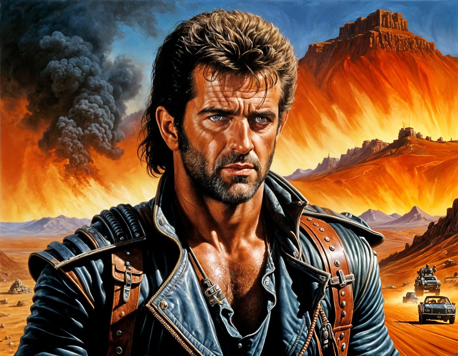 Mad Max Portrait in Oil Painting Style